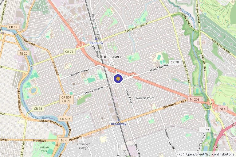 Map showing the location of Cloud La Med Spa in Fair Lawn, NJ