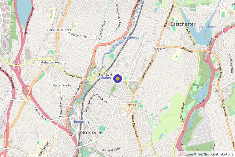 Map showing the location of Kerin MedSpa & Laser Center- Michael Kerin MD in Tuckahoe, NY