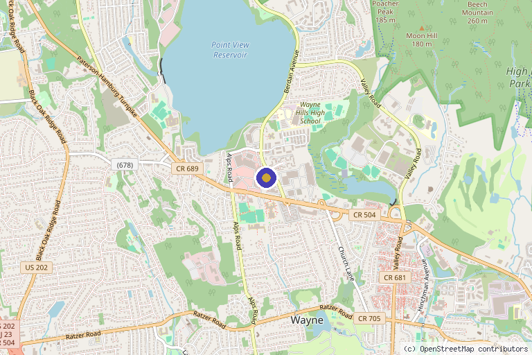 Map showing the location of XBody Health & Wellness Functional Integrative Medicine Office & Medical Spa in Wayne, NJ