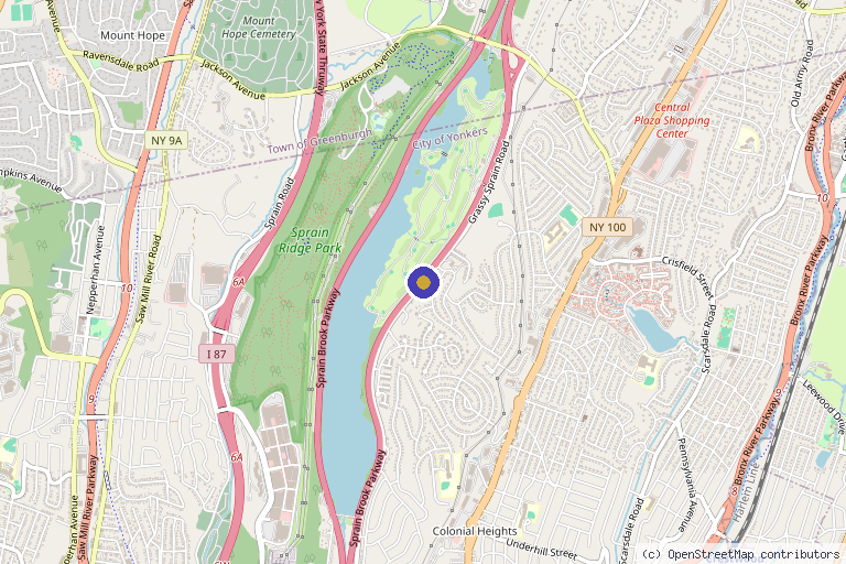 Map showing the location of Priscilla Villavicencio, FNP-BC in Yonkers, NY