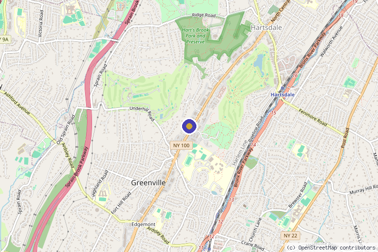 Map showing the location of Youtherapy MedSpa - Scarsdale | Botox, Fillers & Skin Treatments in Scarsdale, NY