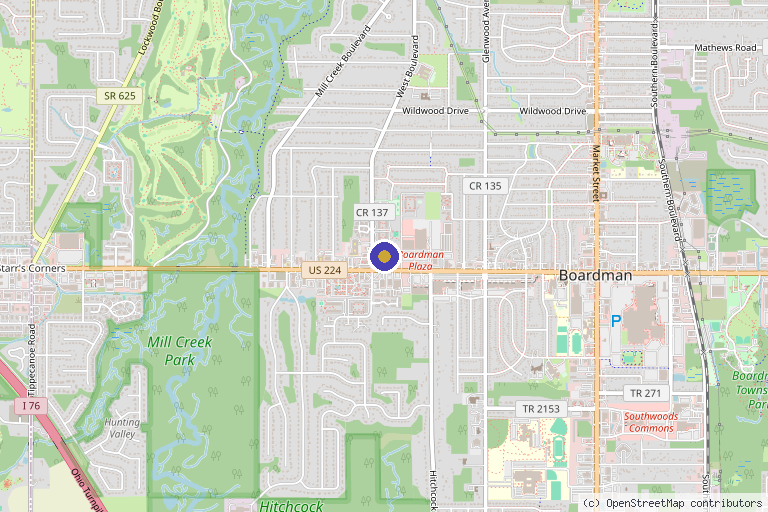 Map showing the location of Superior Genetix TRT, Hormone Replacement Therapy & Weight Loss Clinic in Boardman, OH