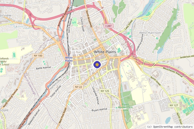 Map showing the location of Mariola Rivera, DPM in Yonkers, NY