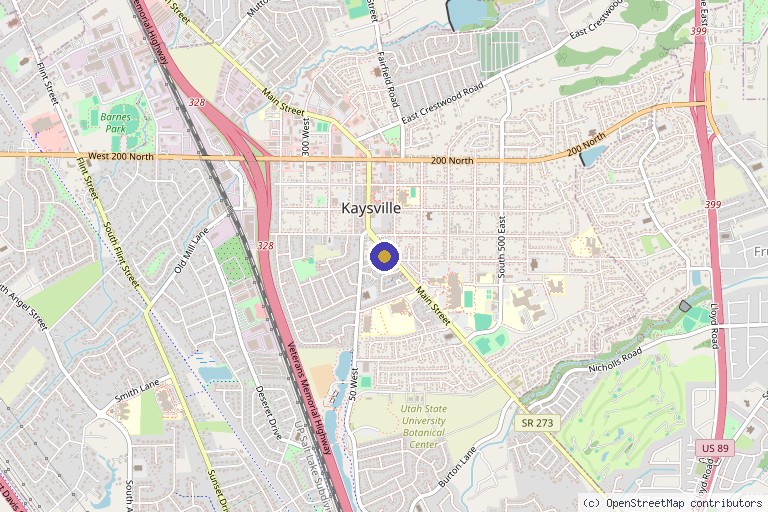 Map showing the location of Gióva Aesthetics + Wellness in Kaysville, UT