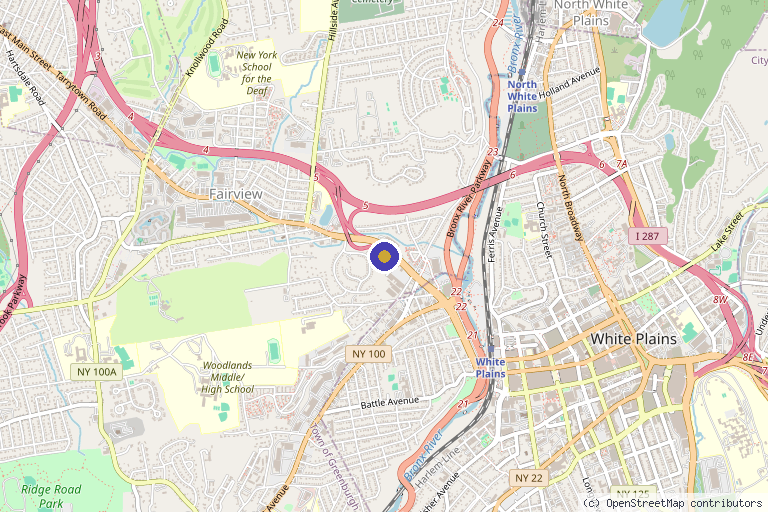 Map showing the location of Sedora Medical Aesthetics - White Plains MedSpa in White Plains, NY