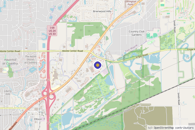 Map showing the location of The Medical Spa in Fort Wayne, IN