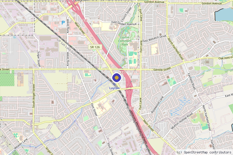 Map showing the location of Omega Aesthetics & Wellness in Layton, UT