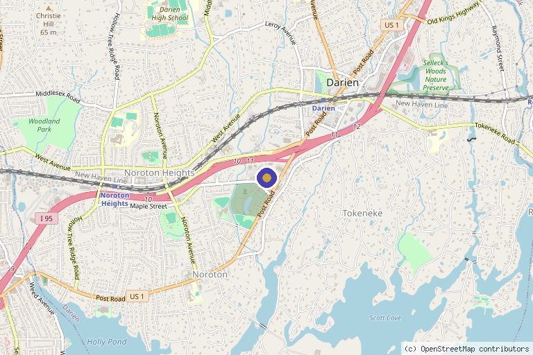 Map showing the location of Luxe Level Aesthetics in Darien, CT