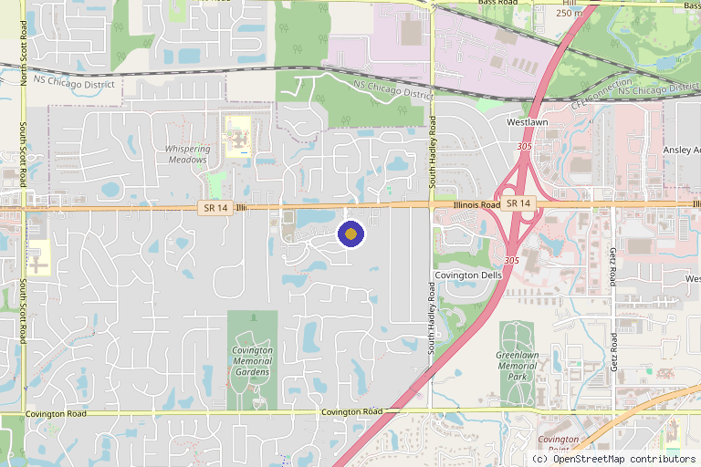 Map showing the location of Fort Wayne Plastic Surgery & Aesthetics, Inc. in Fort Wayne, IN