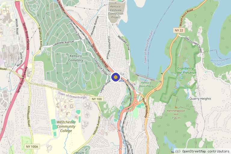 Map showing the location of JolieDore Aesthetic and Wellness Spa in Valhalla, NY