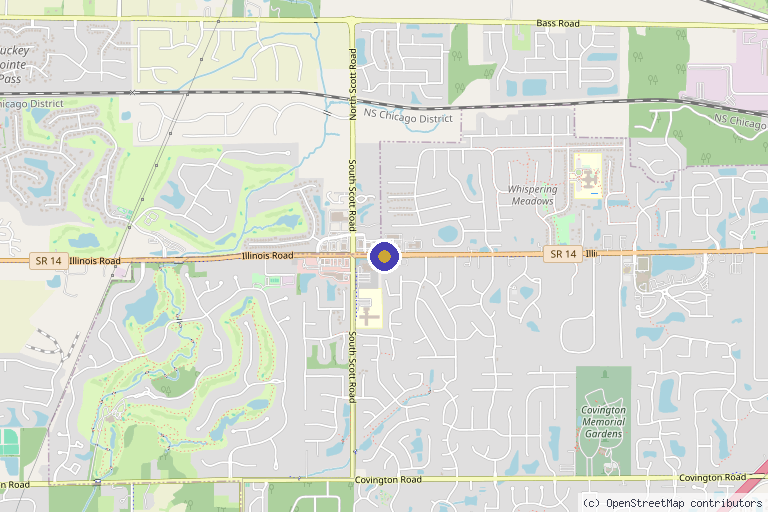 Map showing the location of Lilivy Aesthetics & Wellness in Fort Wayne, IN