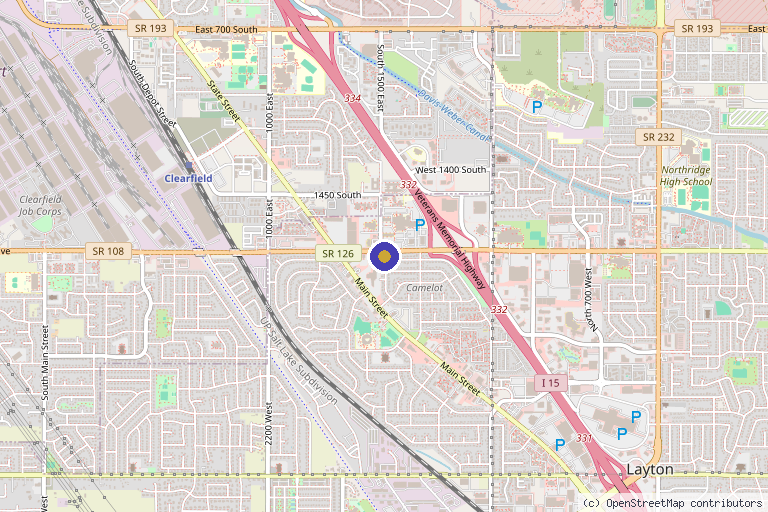 Map showing the location of Transcend Total Body Rejuvenation in Layton, UT
