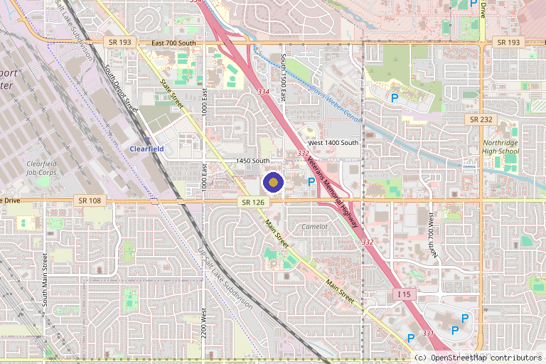Map showing the location of Dr. Vanessa Alleruzzo, OTD, OTR/L, CHT in Layton, UT