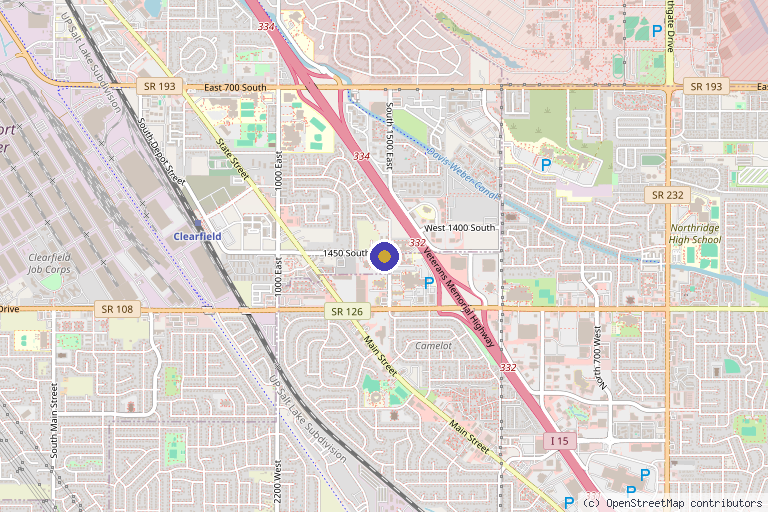 Map showing the location of Utah Facial Plastics - Layton in Layton, UT