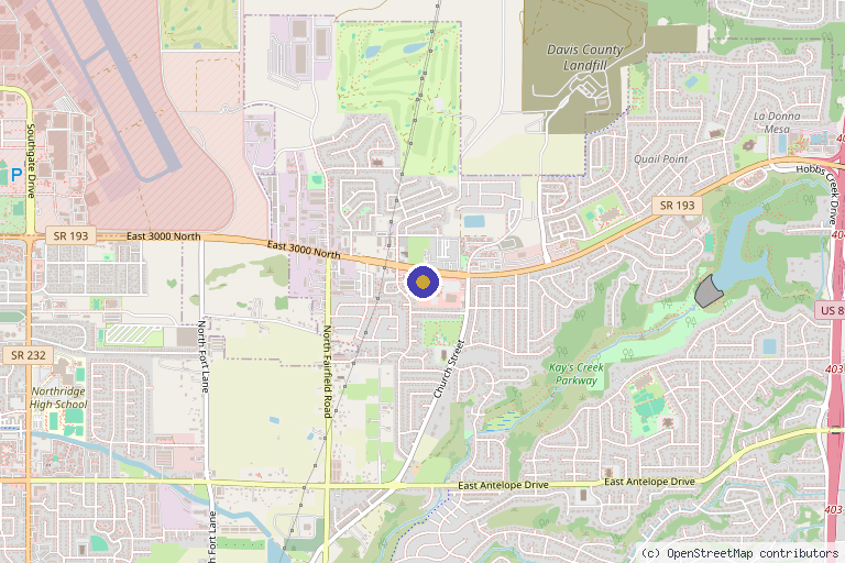 Map showing the location of Live Well Chiropractic in Layton, UT
