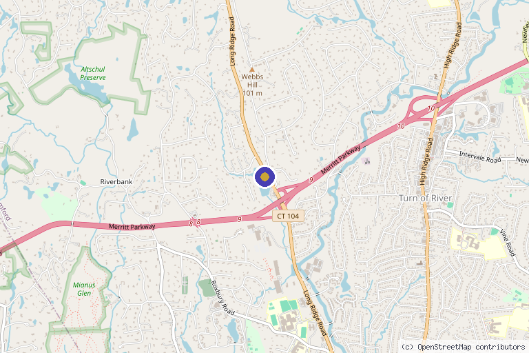 Map showing the location of Reverse Time Wellness INC in Stamford, CT