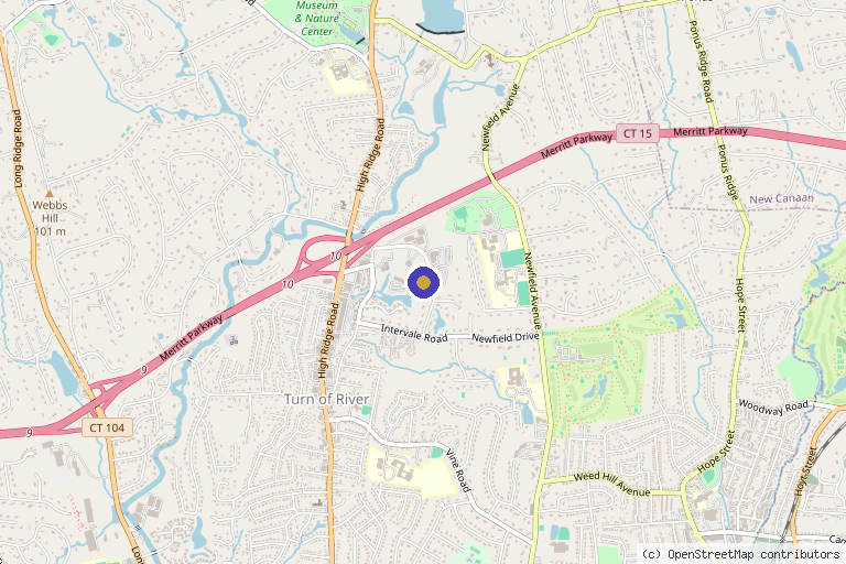 Map showing the location of Christopher Sahler, MD in Stamford, CT