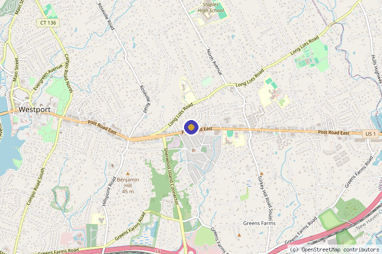 Map showing the location of JENNVIE Med Spa in Westport, CT