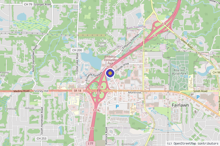 Map showing the location of Modern Vitality Medical Spa in Akron, OH