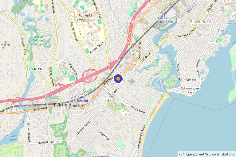 Map showing the location of All About You Medical Spa in Fairfield, CT