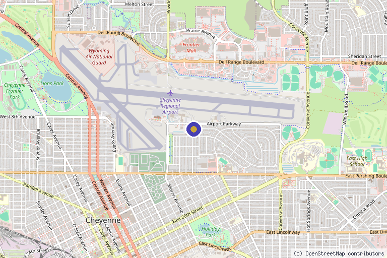 Map showing the location of HealthFirst: Jonathan Singer, DO in Cheyenne, WY