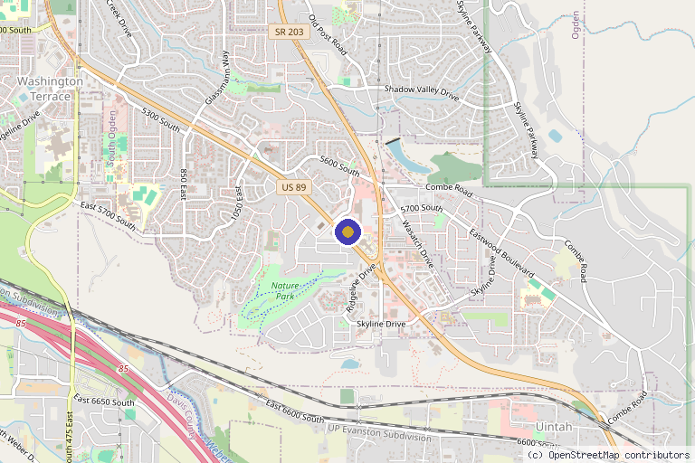 Map showing the location of SkinSculpt MedSpa + BodyShaping in Ogden, UT