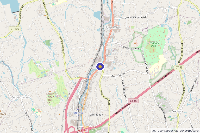 Map showing the location of Dr. Brian A. Bast, DO in Norwalk, CT