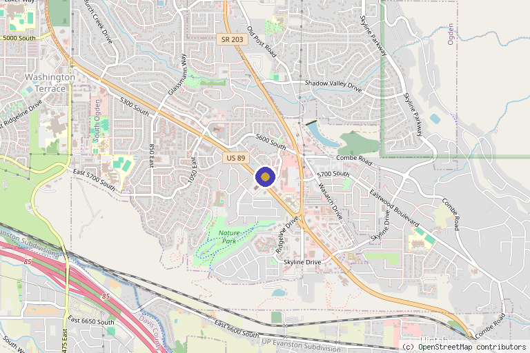 Map showing the location of Wasatch Functional Medicine in South Ogden, UT