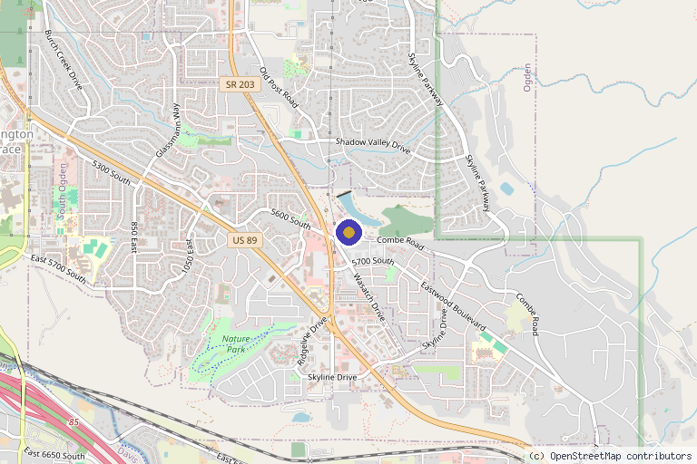 Map showing the location of The Wellness Center (South Ogden) in South Ogden, UT