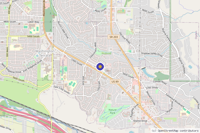 Map showing the location of Timeless Skin and Wellness in South Ogden, UT
