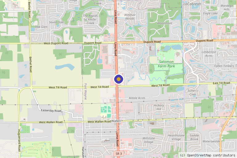 Map showing the location of STAR Health: Joseph D. Fortin, DO in Fort Wayne, IN
