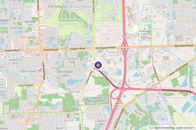 Map showing the location of QC Kinetix (Ft. Wayne) in Fort Wayne, IN