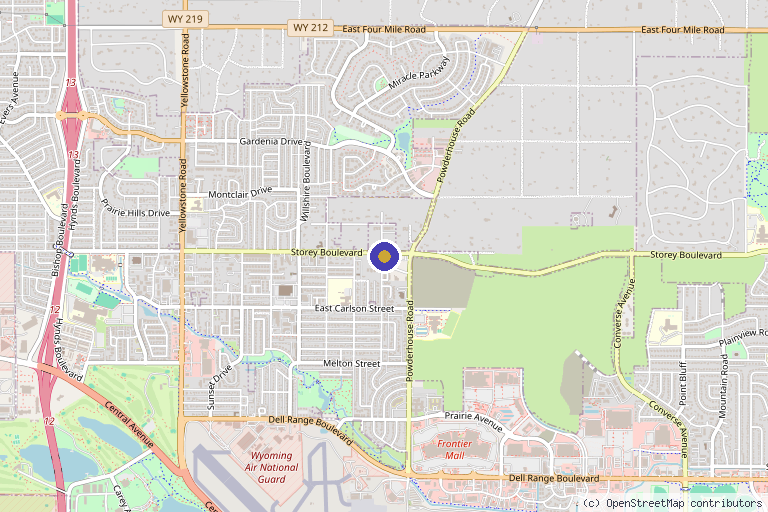 Map showing the location of Healthy Lifestyle Medicine in Cheyenne, WY