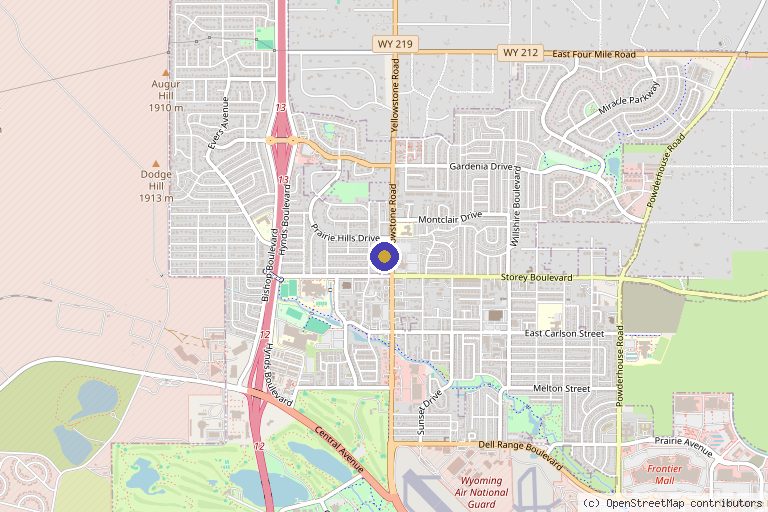 Map showing the location of AgeLess Medical Aesthetics in Cheyenne, WY