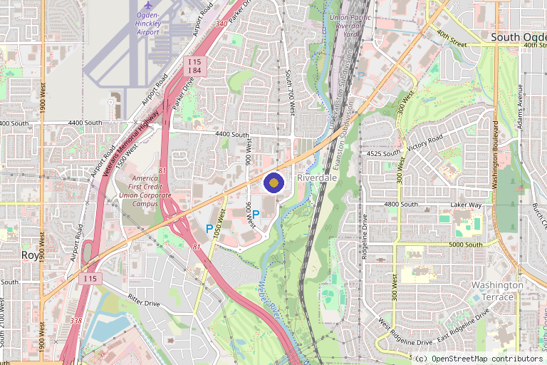Map showing the location of Royale Aesthetics and Beauty Liposuction, Weight loss and Hormone therapy, a Utah Med Spa in Ogden, UT