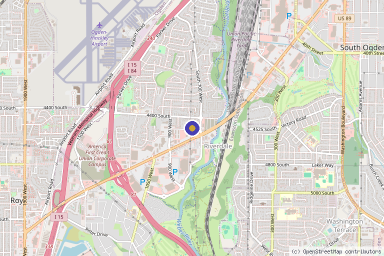 Map showing the location of Lotus Aesthetics in Riverdale, UT