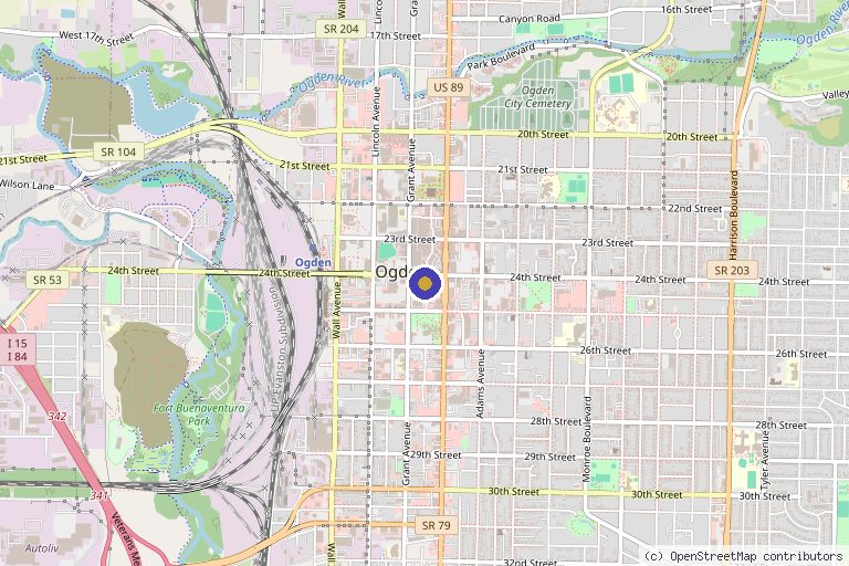 Map showing the location of Ren Aesthetics & Wellness in Ogden, UT