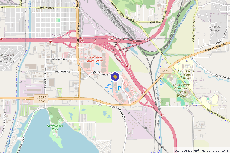 Map showing the location of Aesthetics by AM in Council Bluffs, IA