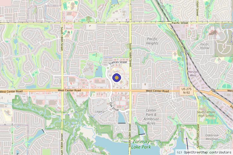 Map showing the location of Omaha Med Spa in Omaha, NE