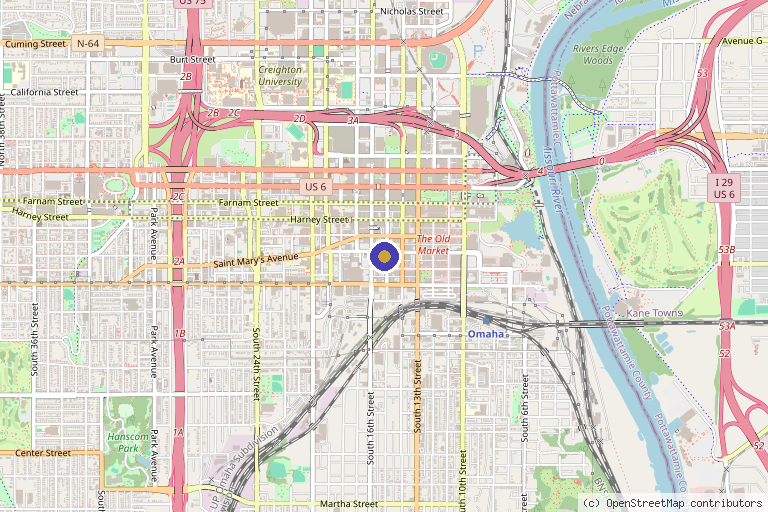 Map showing the location of DGMD Medical in Omaha, NE