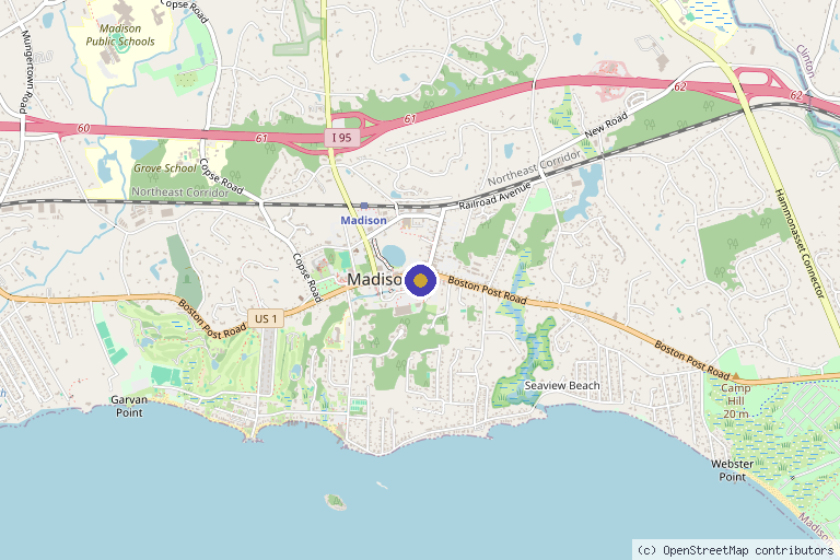 Map showing the location of LIVation in Madison, CT