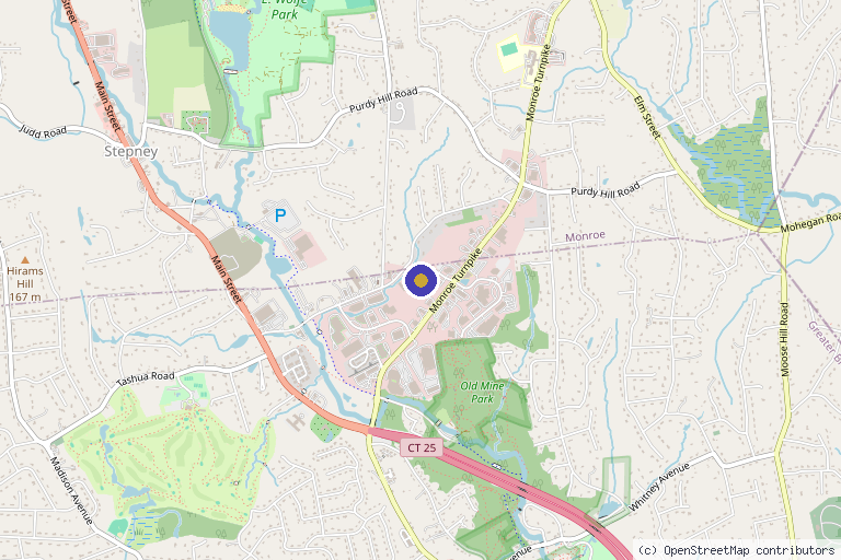 Map showing the location of Radiant Beauty & Health Trumbull in Trumbull, CT