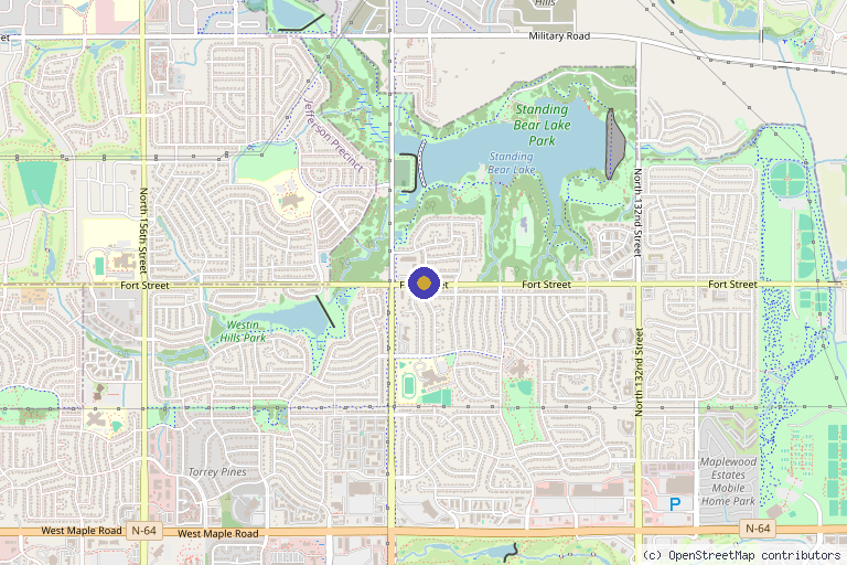 Map showing the location of Cendant Stem Cell Center in Omaha, NE
