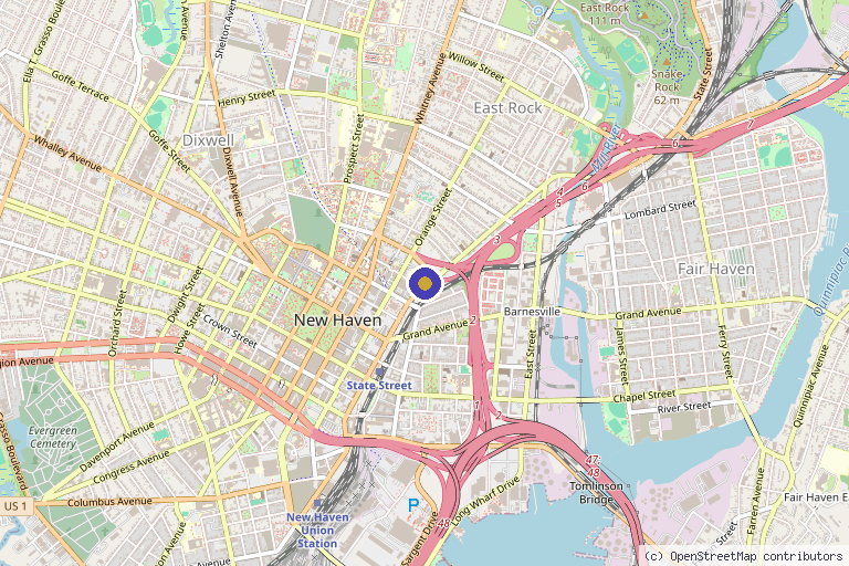 Map showing the location of Esana Plastic Surgery Center & MedSpa in New Haven, CT