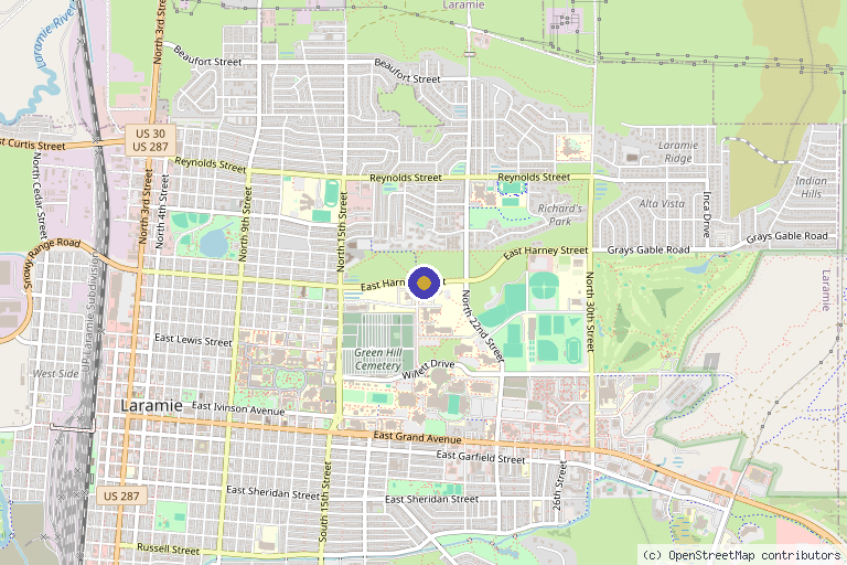 Map showing the location of CellDrop Biosciences in Laramie, WY