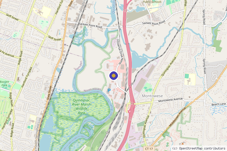 Map showing the location of Transcend Medical Aesthetics in North Haven, CT