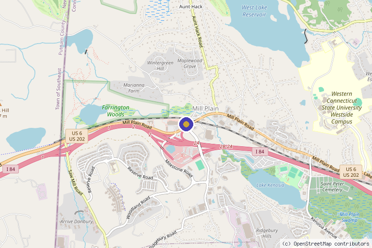 Map showing the location of Satchi MD Med Spa, Mahalingam Satchi, MD (Candlewood Aesthetics) in Danbury, CT