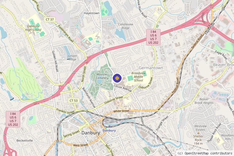 Map showing the location of Rajeunir Wellness Medical Aesthetics in Danbury, CT