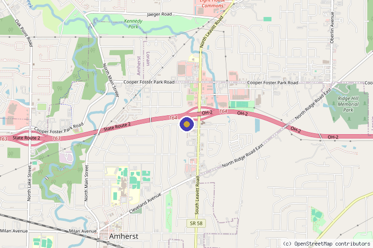 Map showing the location of Restorative Aesthetic Wellness in Amherst, OH