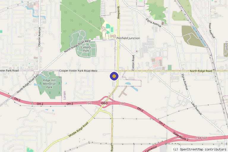 Map showing the location of Associates In Dermatology in Lorain, OH